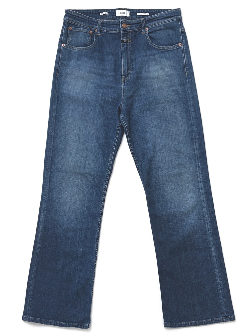 CLOSED Baylin Ultra High Rise Straight Leg Jeans 32 Mid Wash Blue Italy
